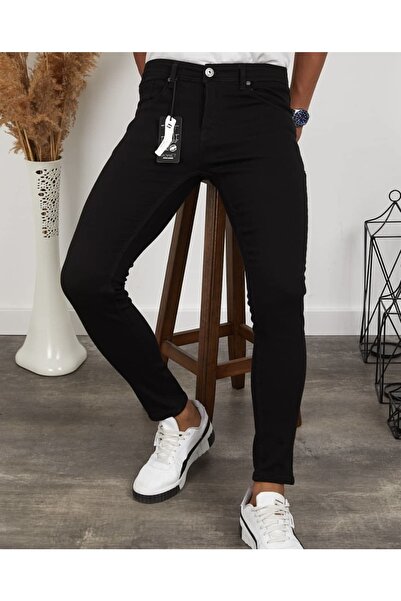 Class Erkek Skiny Jeans Siyah Dar Paça Likralı Slimfit Esnek Kalıp Kot Pantolon