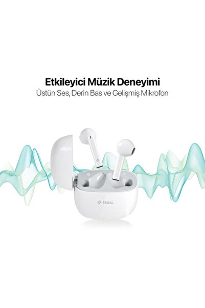 Ttec AirBeat Go TWS Bluetooth 5.1 IPX6 Dereceli Oyun Modunda 60ms Gecikme Süreli Kablosuz Kulaklık