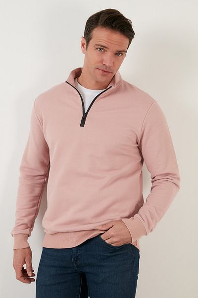 Buratti Βαμβακερό Slim Fit Ανδρικό φούτερ με μισό φερμουάρ 5905400