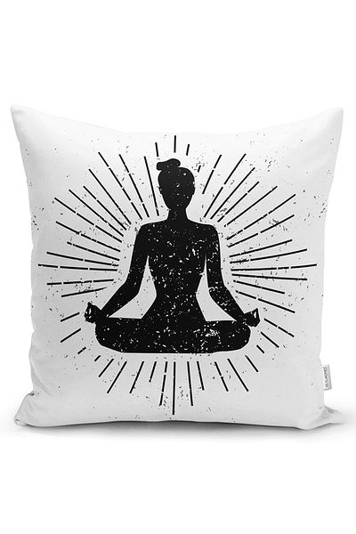 Realhomes Yoga Meditation Printed Special Design - Διακοσμητικό κάλυμμα μαξιλαριού Raschel διπλής όψης