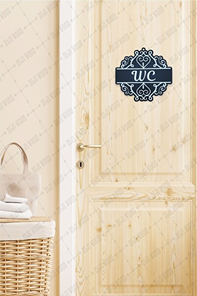 Diji Wood Dekoratif Ahşap Wc Kapı Tabela, Dekoru Yazısı