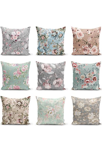 Realhomes Çift Taraflı Renkli Zemin Üzerinde Gül Desenli Dijital Baskılı Mode...