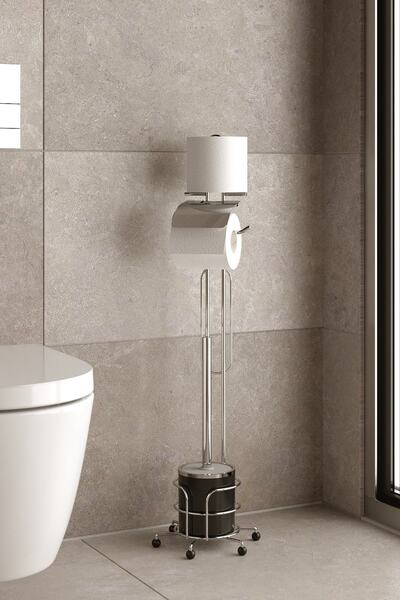 Tekno-tel فرشاة المرحاض Teknotel وحامل ورق المرحاض القائم كروم Mg094