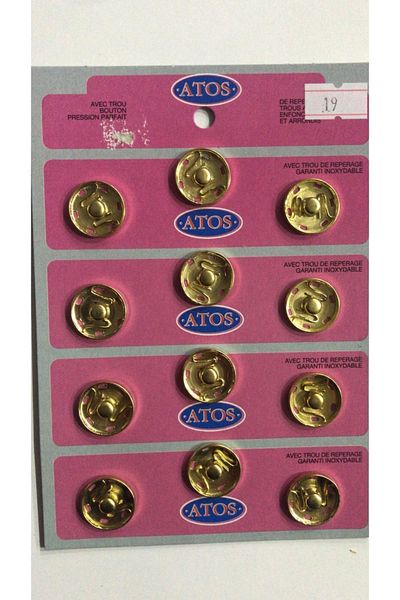 MASAL TUHAFİYE Snap Button 2 Cm 17 - 19 Size Large Gold