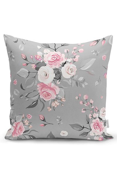 Realhomes Double Sided Colorful Flamingo Patterned Leaf Motif Printed Raschel Knitted Pillow Throw Pillow Cover on the Floor