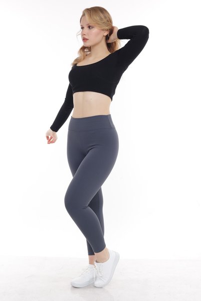 POLYMOOD Flat Belted Woolen Raised Ribbed Tights