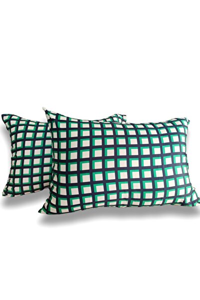 CollessiaHome 100% βαμβακερό σατέν Premium υψηλής ποιότητας καρό 2 τεμαχίων Μ...