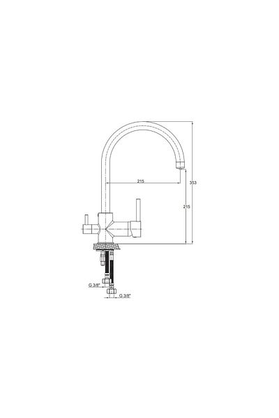 GPD Mar 70 Sink Faucet with Purification Outlet