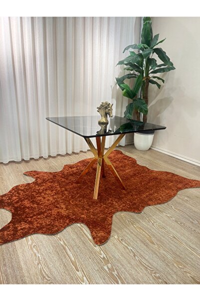 Brillant Post Tüysüz Lateks Deri Taban Halı - Turuncu