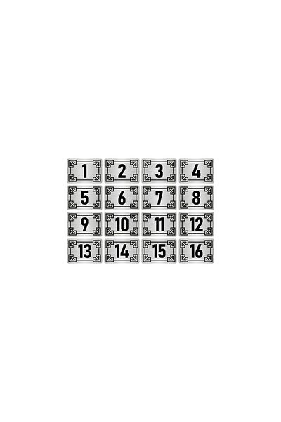 Özarslan Dizayn Metal Door Table Cabinet Number Sign 3,5X5Cm Silver Color 16 Pieces (1…16)