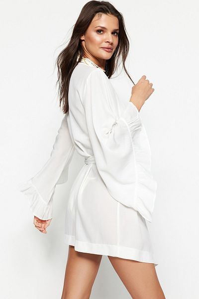 Trendyol Collection Kimono & Kaftan - Ecru - Relaxed Fit