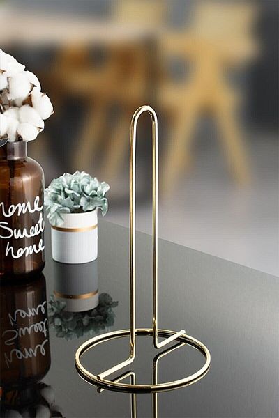 Asur Gold Plated Stainless Filled Steel Towel Napkin Holder, Metal Towel Holder