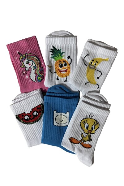 çorapdunyam Унисекс 6 бананови диня Unicom весели колежански тенис чорапи