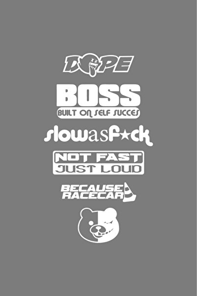 STİCKERCI BEY مجموعة ملصقات السيارة الإنجليزية مقاس 40*20 سم - ملصق رقائق ناف...