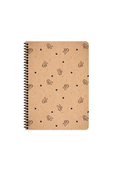 SEYFİKİRTASİYE Keskin Color 20x28 Cm Unlined Wire 80 Sheets Notebook Kraft Cover White Paper
