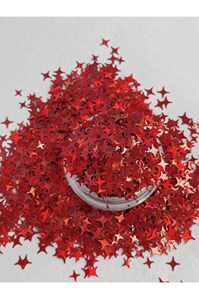 Sirius Hobi Epoksi Reçine Pointstars Red Tırnak Makyaj Chunky Glitter 5 gr Ho...