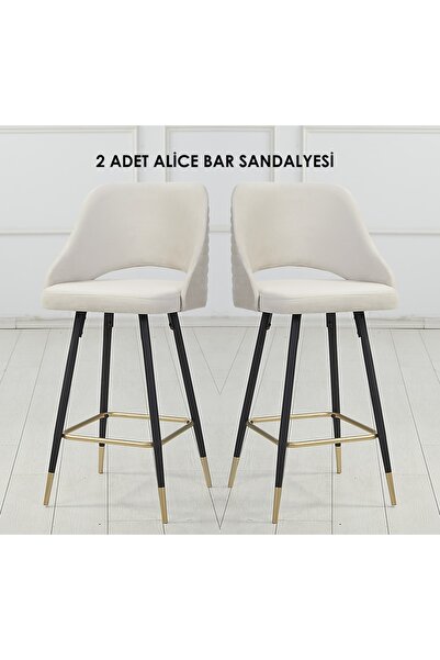 Pİ MOBİLYA 2 Adet Alice Ada Mutfak Ve Bar Sandalyesi - Silinebilir Babyface K...