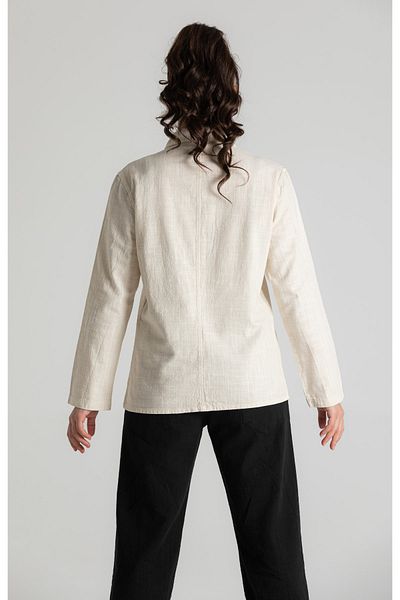 RUBYSTARS Stone Long Sleeve Paint Pocket Detailed Linen Look Buttoned Shirt Jacket