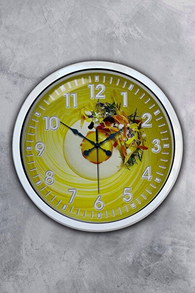 Kasva Concept هدية ساعة حائط مطبخ معدنية بيضاء مقاس 40 سم