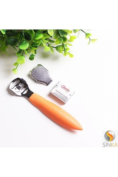SİNKA Heel Callus Razor Credo Foot Rasp Grater (Rasp and 10 Pcs Razors)