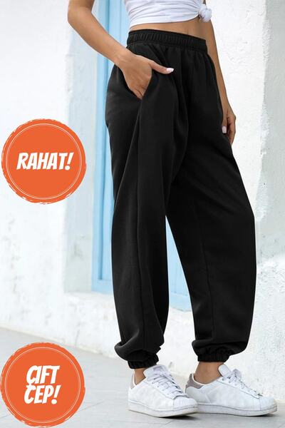 BSBSPOR Pantaloni de jogging de iarnă unisex cu talie înaltă - 3 fire ridicate