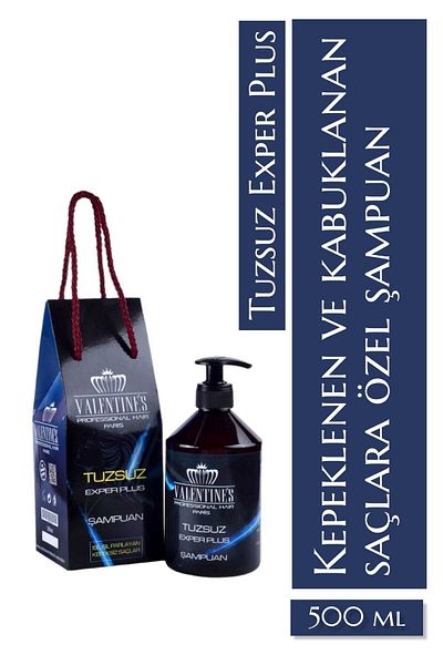 VALENTINES PROFESSIONAL Exper Plus Salt Free Shampoo 500ml - Purifying Special for Dandruff and Sensitive Hair