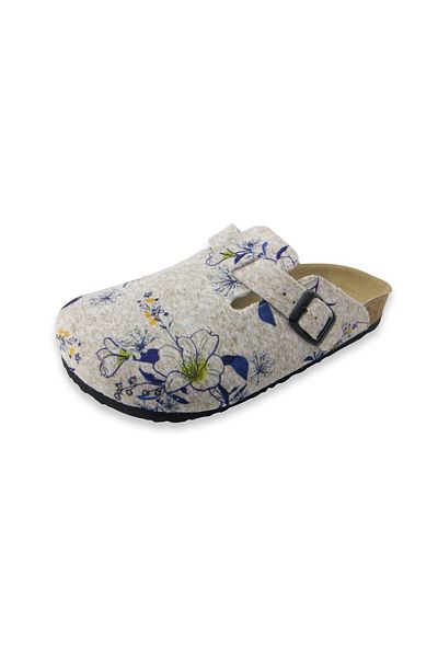 Settimo Single Buckle Flower Printed Felt Orthopedic Mushroom Sabo Slippers Doctor Nurse Slippers