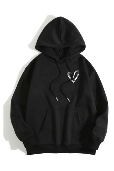 Oversize Black Hooded Sweatshirt