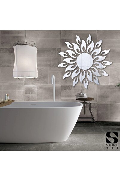 store311 Aynalı Pleksi Güneş Desenli Duvar Süsü 50cm X 50cm
