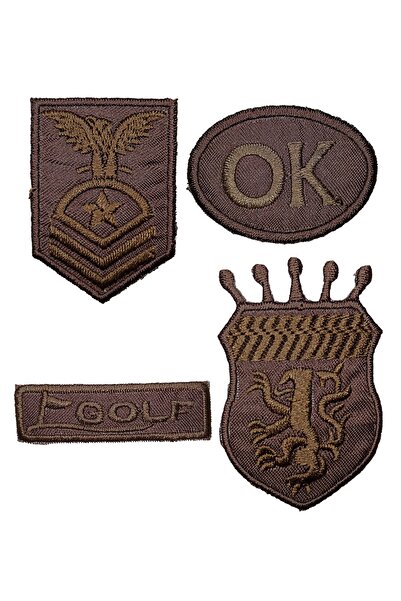 REMSATİC Ütü Ile Yapışan Arma - Patch - Delik Yama Set-1 Modeli Kahverengi (4...
