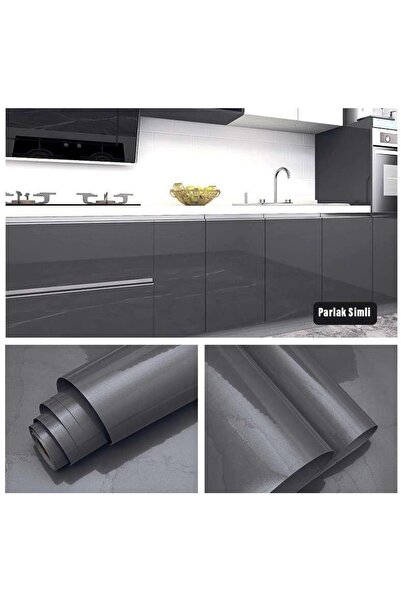 TechnoSmart Simli Kendinden Yapışkanlı Parlak Duvar Kağıdı Mutfak Banyo Dolap Kaplama