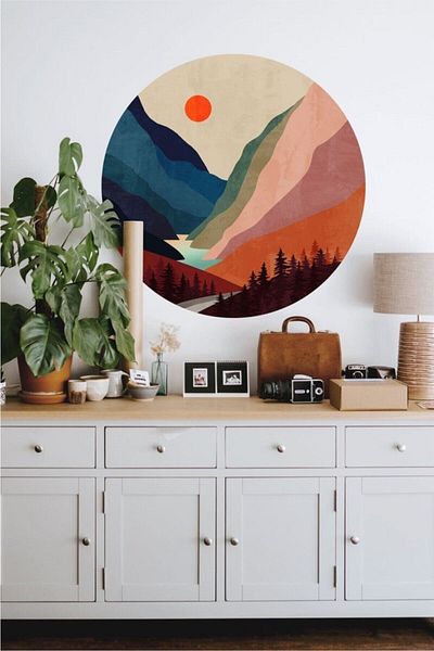 Piksel Grafik Abstract Landscape Wall Sticker
