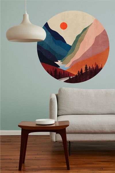 Piksel Grafik Abstract Landscape Wall Sticker