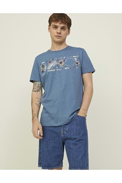 Jack & Jones Jack Jones 12209888   Tricou cu guler Bsk cu flori în față - Alb...