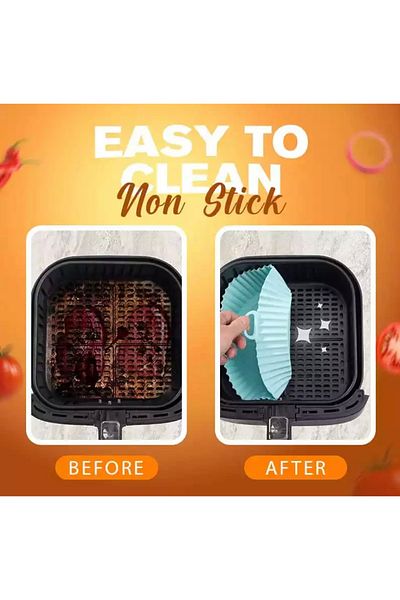 TREND مقلاة Airfryer - صينية خبز سيليكون، سلة قابلة لإعادة الاستخدام، فرن ميكروويف مناسب