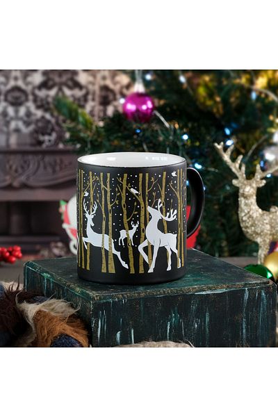 Myros New Year's Themed Ceramic Deer Mug