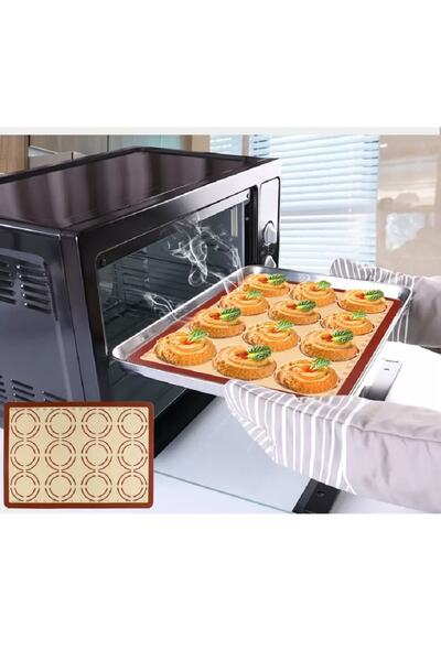 Neptün Life حصيرة خبز سيليكون غير لاصقة 40*30 سم، ورق فرن ذاتي التزييت، حصيرة فرد العجين