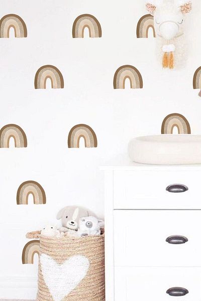 Piksel Grafik Αυτοκόλλητο τοίχου Boho Mini Rainbows για παιδικό δωμάτιο