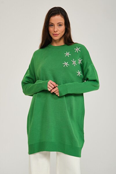 Store By Dilara Taş Boncuk Detaylı Triko Tunik