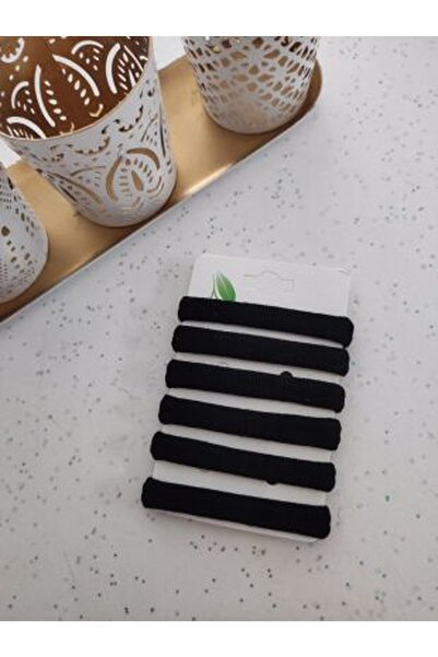 Elvinege Aksesuar Black Color 6 Pieces Rubber Buckle Set