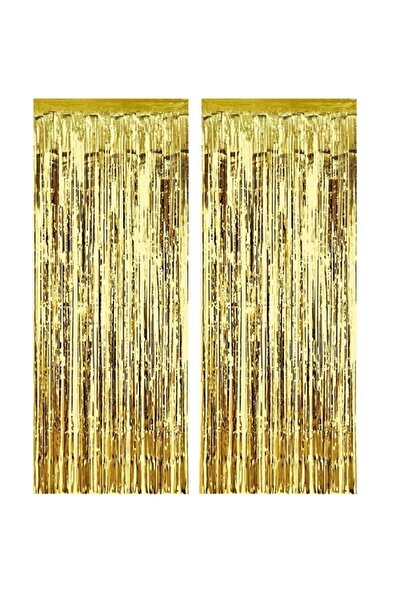 BEST PARTİ Tek Paket 2 Parça 90 Cm × 200 Cm Metalize Arka Fon Kapı Perdesi Pü...
