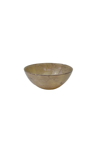 Dore Voir Marble Patterned Glass Bowl 13x5cm - beige
