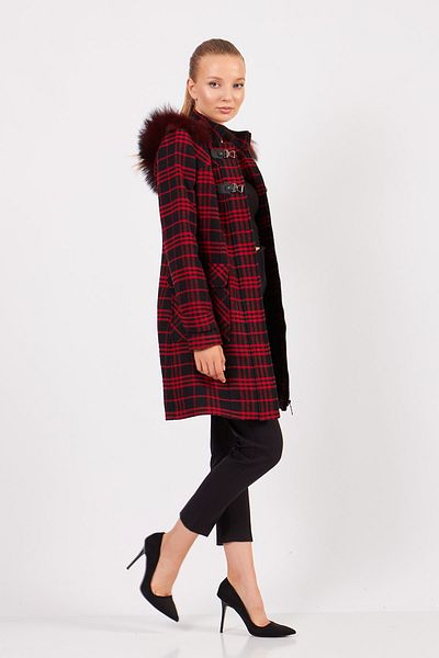 Volanlı Plaid Shepherd Coat