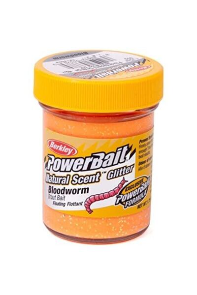 BERKLEY Powerbait Natural Scent Glitter Bloodworm Alabalık Hamuru Kurt