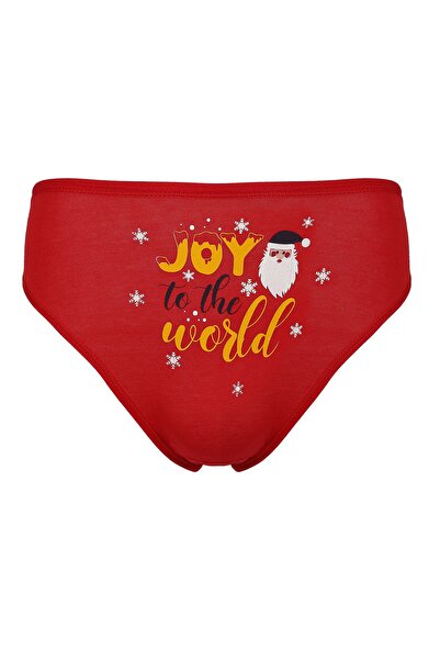 ld lidya underwear Kadın Kırmızı Yılbaşı Özel 4'lü Bikini Slip Külot 2021