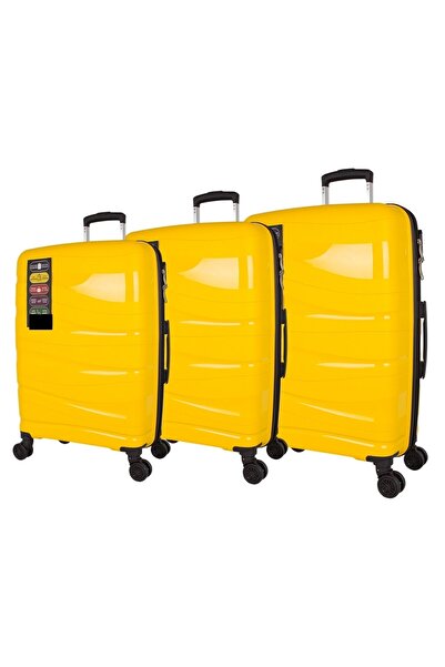 POLO HORSE Polipropilen Silikon Kırılmaz Pp Valiz 3 Lü Set (KABİN ORTA BÜYÜK BOY)