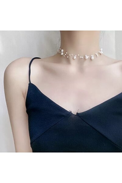 TakıConcept 3 Sıra El Yapımı Choker Inci Kolye