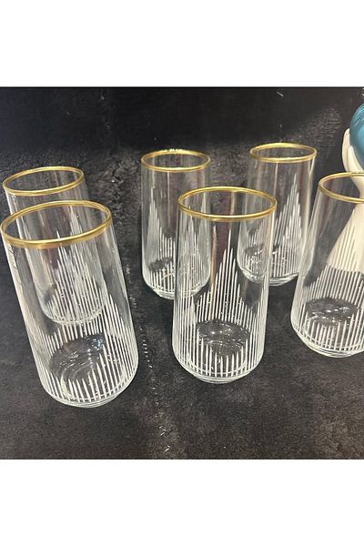 Paşabahçe Allegra Gold Detailed Tall Glass