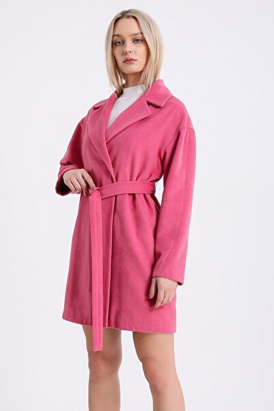 Leather Club Pembe Kaşmir Kaban