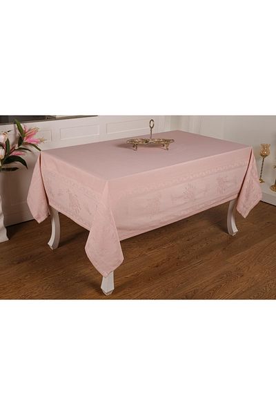 Finezza Demet Lux Jacquard Polycotton Fabric Powder Tablecloth 160x220 Cm - 1063